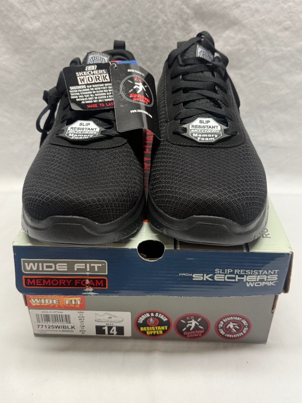 SKECHERS MEN'S FLEX ADVANTAGE BENDON - Size 14 Wide Fit, NEW IN BOX, BLACK